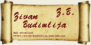Živan Budimlija vizit kartica